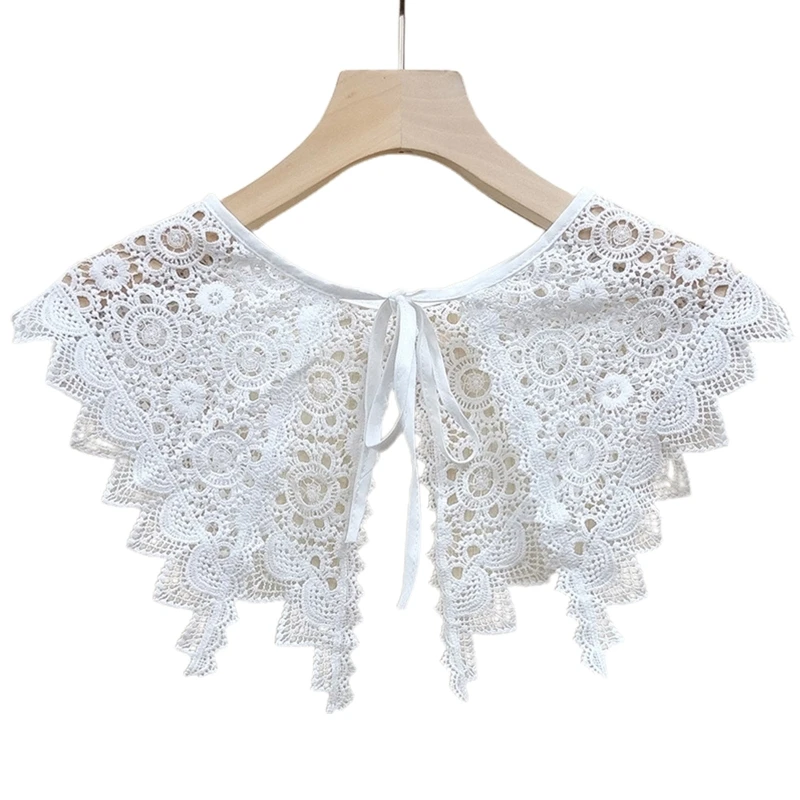 Women Hollow Out Lace Fake Collar Triangular Shawl Elegant Embroidery Floral Wavy Trim Lace-Up Scarf Capelet Dropshipping
Women Hollow Out Lace Fake Collar Triangular Shawl Elegant Embroidery Floral Wavy Trim Lace-Up Scarf Capelet Dropshipping