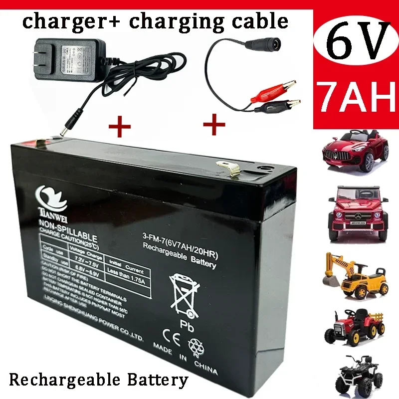 New 6V Lead-acid Battery 7000mAh, Suitable for Children's Electric Cars, Toys, Motorcycles, Electronic Scales, and Chargers
New 6V Lead-acid Battery 7000mAh, Suitable for Children's Electric Cars, Toys, Motorcycles, Electronic Scales, and Chargers