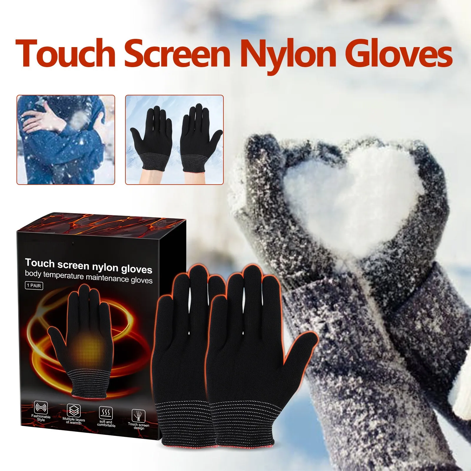 

Men And Women's Winter Warm Screen Gloves Windproof Lined Touchscreen Texting Mittens For Men And Women Ear Protection Cap