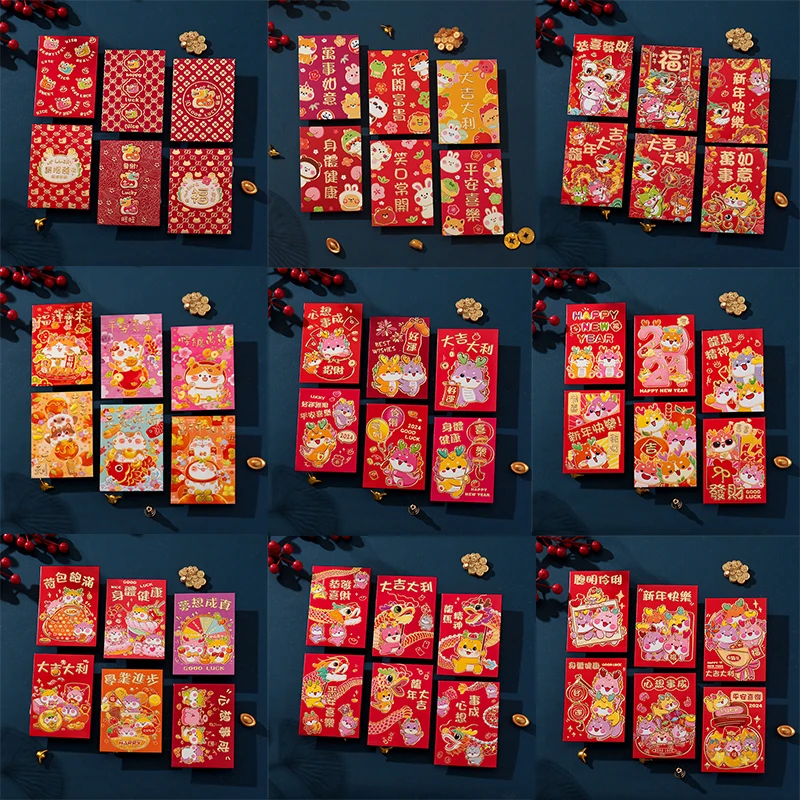 6Piece 2024 The Year Of Dragon Spring Festival Red Envelopes Luck Money Bag Bless Pocket Red Packet Chinese New Year Decor
6Piece 2024 The Year Of Dragon Spring Festival Red Envelopes Luck Money Bag Bless Pocket Red Packet Chinese New Year Decor