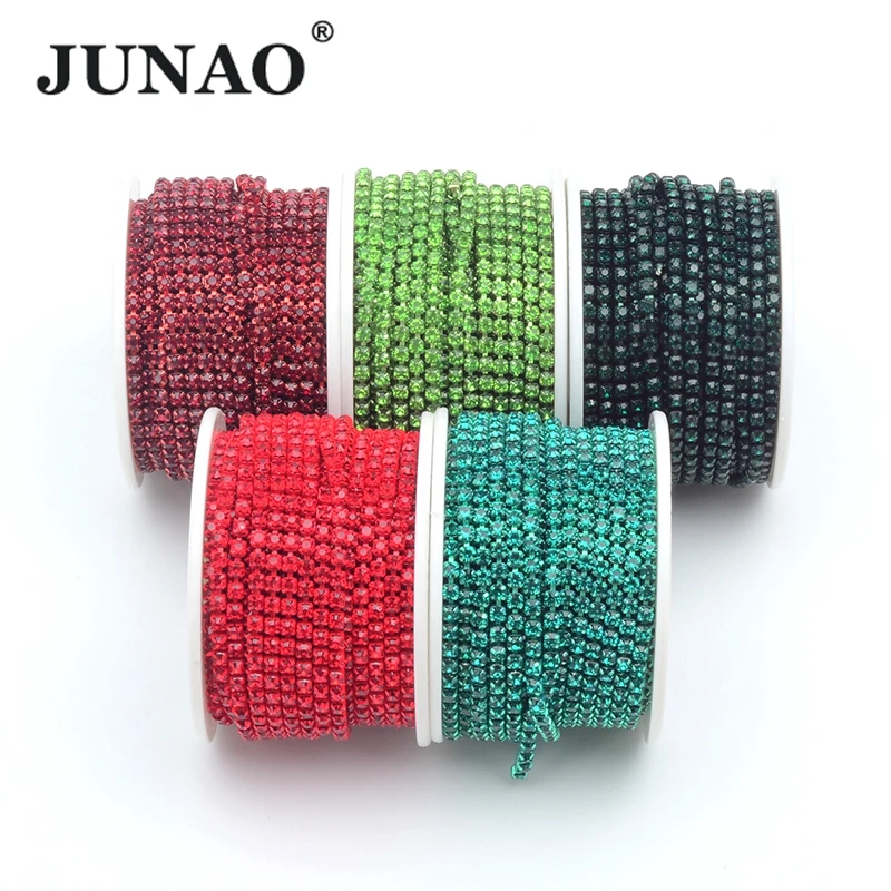JUNAO 10 Yards/Roll SS6 SS8 SS12 SS16 Glitter Colorful Sewing Glass Rhinestone Chain Claw Cup Trim For Clothes Accessories
JUNAO 10 Yards/Roll SS6 SS8 SS12 SS16 Glitter Colorful Sewing Glass Rhinestone Chain Claw Cup Trim For Clothes Accessories