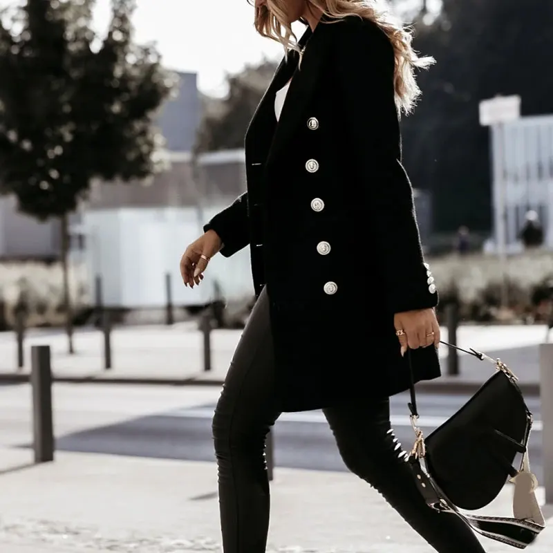 2021 Autumn Winter Long-sleeve Formal Woolen Coat Jackets Women Fashion Solid Color Turn Down Collar Double-breasted Windbreaker
2021 Autumn Winter Long-sleeve Formal Woolen Coat Jackets Women Fashion Solid Color Turn Down Collar Double-breasted Windbreaker