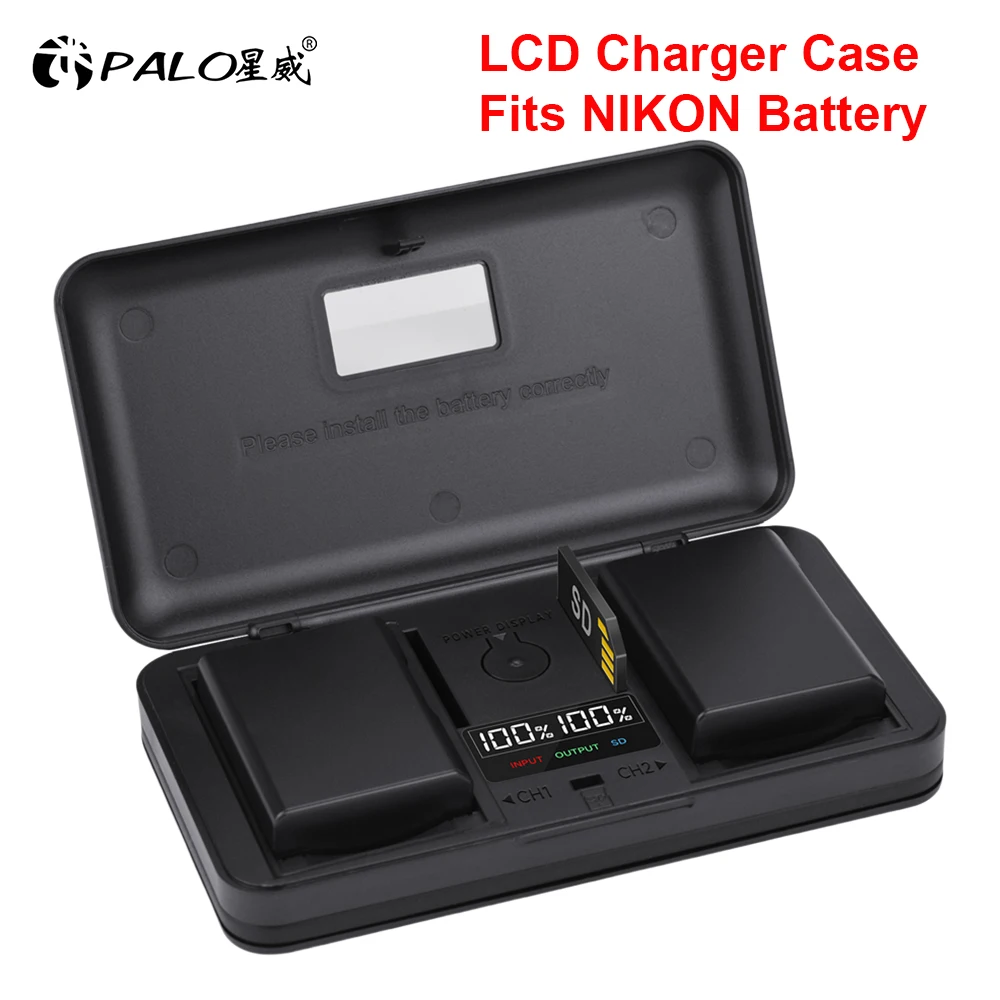 PALO LCD USB Storage Case Charger for NIKON EN-EL3E EN-EL9 EN-EL14 EN-EL15 EN-EL20 EN-EL25 Camera Battery
PALO LCD USB Storage Case Charger for NIKON EN-EL3E EN-EL9 EN-EL14 EN-EL15 EN-EL20 EN-EL25 Camera Battery