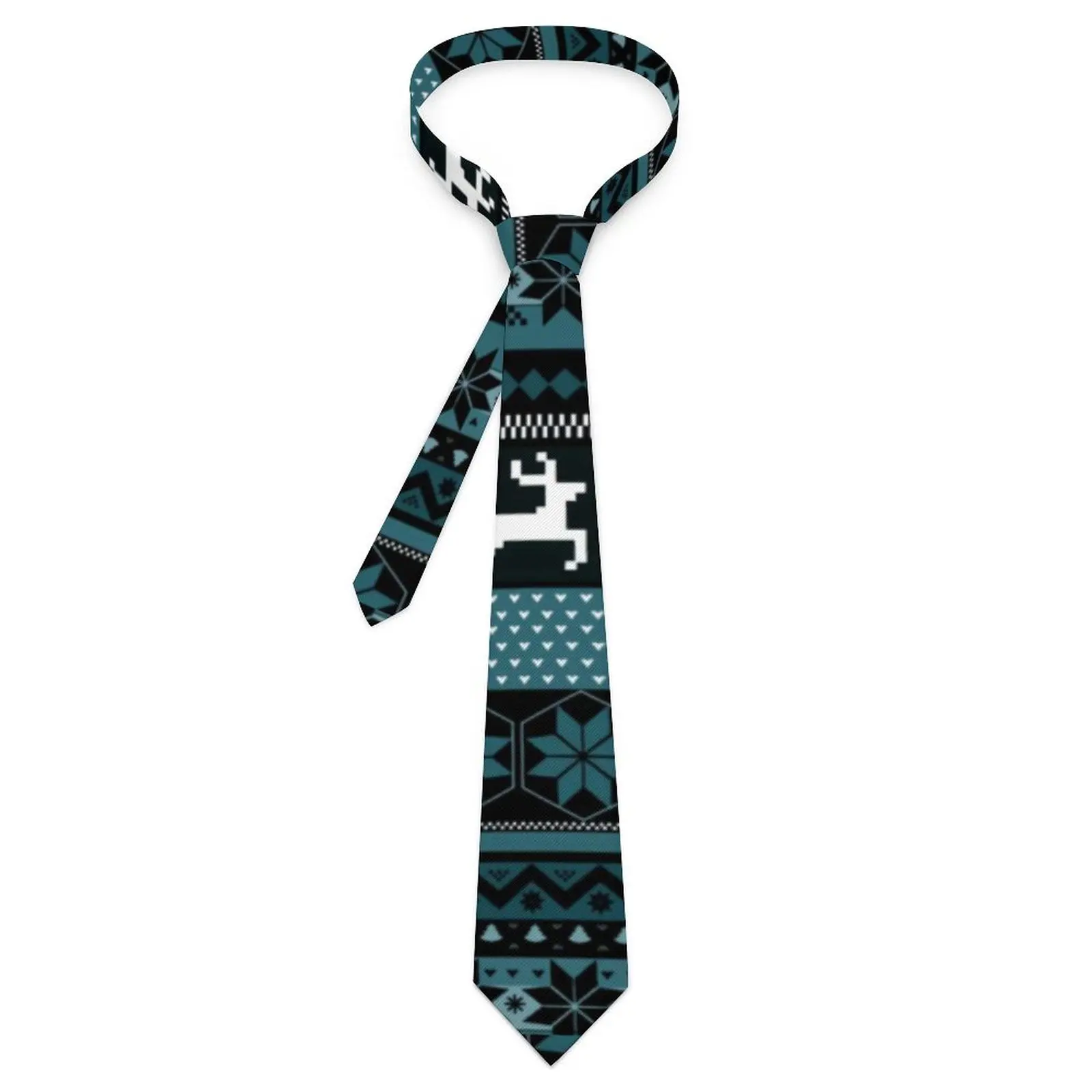 

Мужской галстук Рождественский скандинавский шейный галстук с изображением животных яркий остров Забавный галстук для воротника графическая ежедневная одежда
