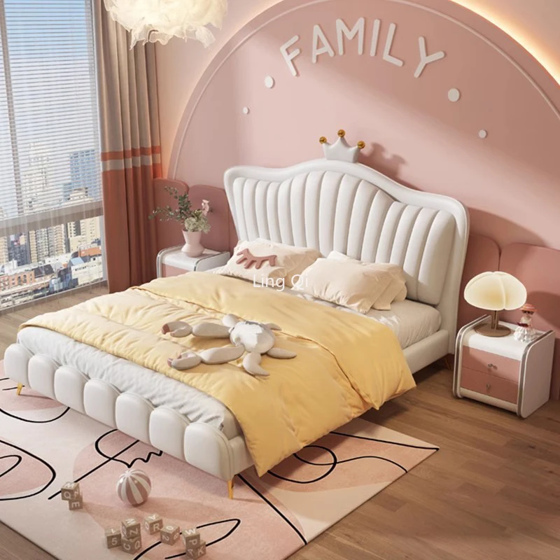 Designer Cream Crown Children Beds White Confortable Free Shipping Master Bedroom Bed Princess Girls Cama De Casal Furniture
Designer Cream Crown Children Beds White Confortable Free Shipping Master Bedroom Bed Princess Girls Cama De Casal Furniture