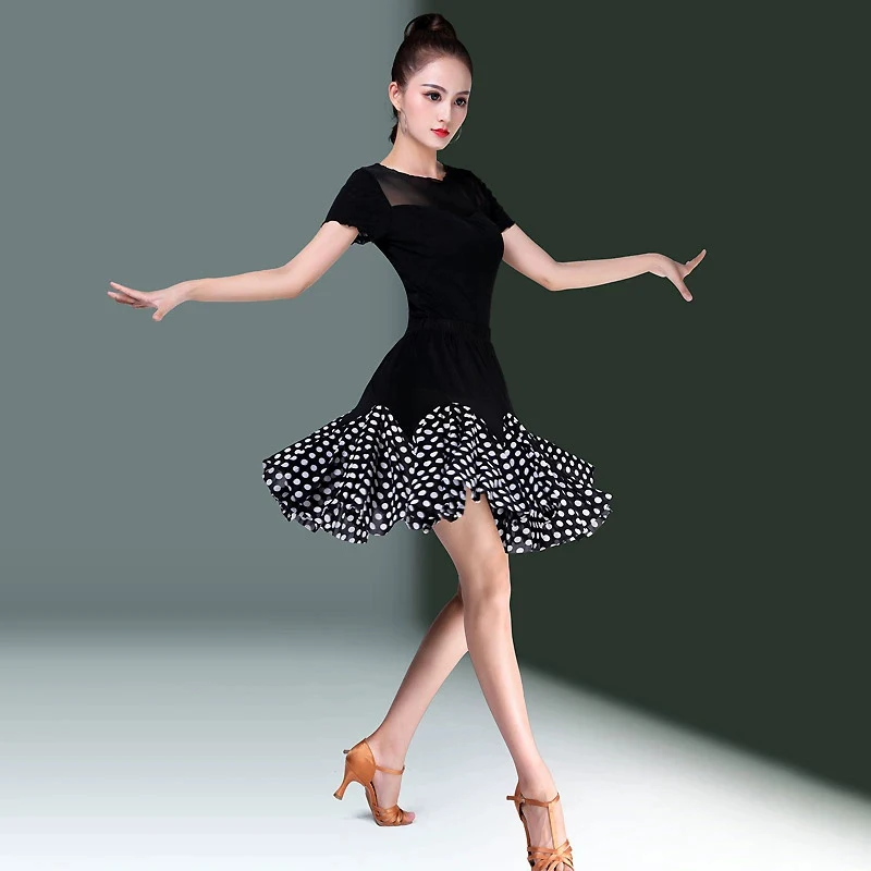 

Summer Line Dance Skirt The New Suit Sexy Splicing Short Sleeves Dance Suit Women Top and Bottom Fashion Clothing Costume Latin