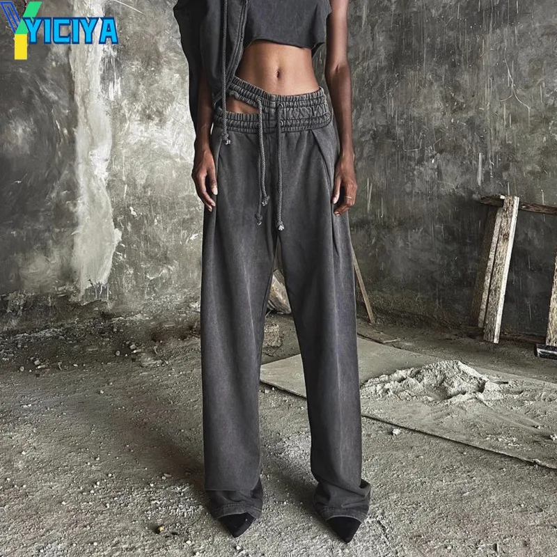 YICIYA y2k Women Pants streetwear High waist pants 90s vintage clothes Hip-hop Wide-leg baggy pants woman Elastic Waist Trousers
YICIYA y2k Women Pants streetwear High waist pants 90s vintage clothes Hip-hop Wide-leg baggy pants woman Elastic Waist Trousers