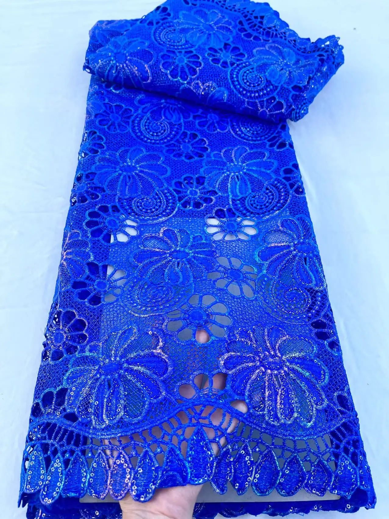 Royal Blue African Guipure Cord Sequins Lace Fabric 2023 Hight Qualiy Sequins Water Soluble Fabric For Women Prom Evening Dress
Royal Blue African Guipure Cord Sequins Lace Fabric 2023 Hight Qualiy Sequins Water Soluble Fabric For Women Prom Evening Dress