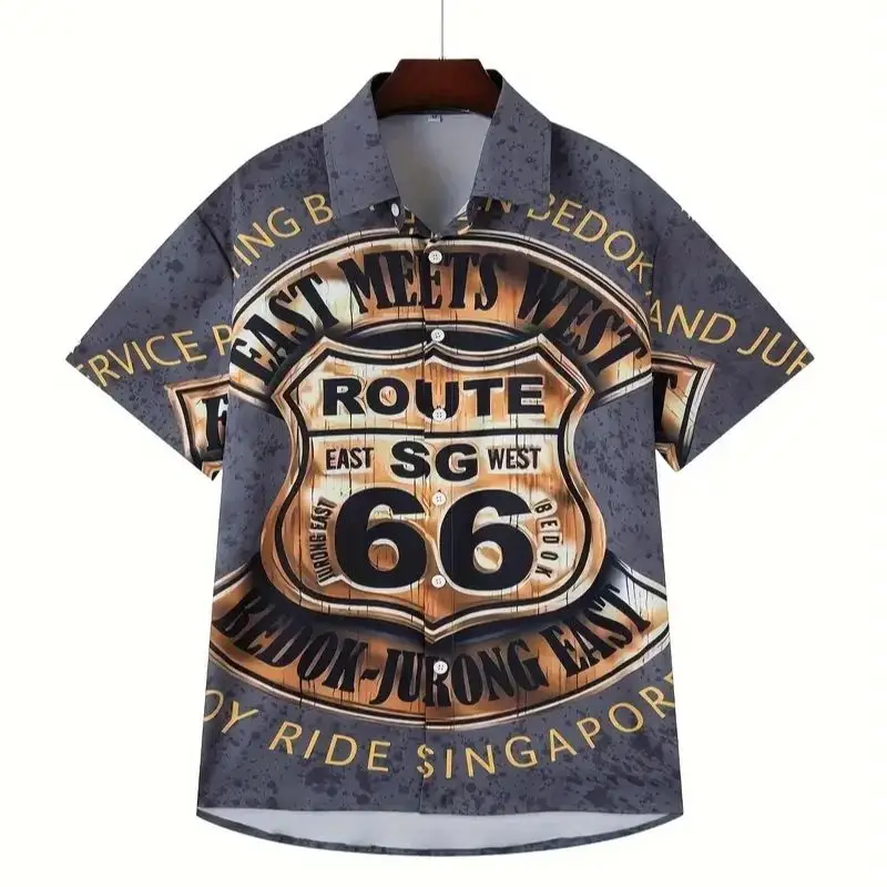 Men's Leisure Fashion Retro Highway 66 Printed Men's Summer Short sleeved Shirt Button High Quality Shirt
Men's Leisure Fashion Retro Highway 66 Printed Men's Summer Short sleeved Shirt Button High Quality Shirt