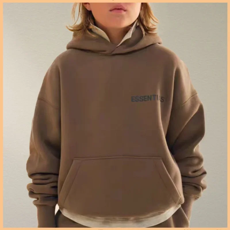 ESSENTIALS Fashion Children's Hooded Sweater Reflect Letter Logo Sweatshirt for Boys Luxury Brand Kids High Street Loose Hoodies
ESSENTIALS Fashion Children's Hooded Sweater Reflect Letter Logo Sweatshirt for Boys Luxury Brand Kids High Street Loose Hoodies