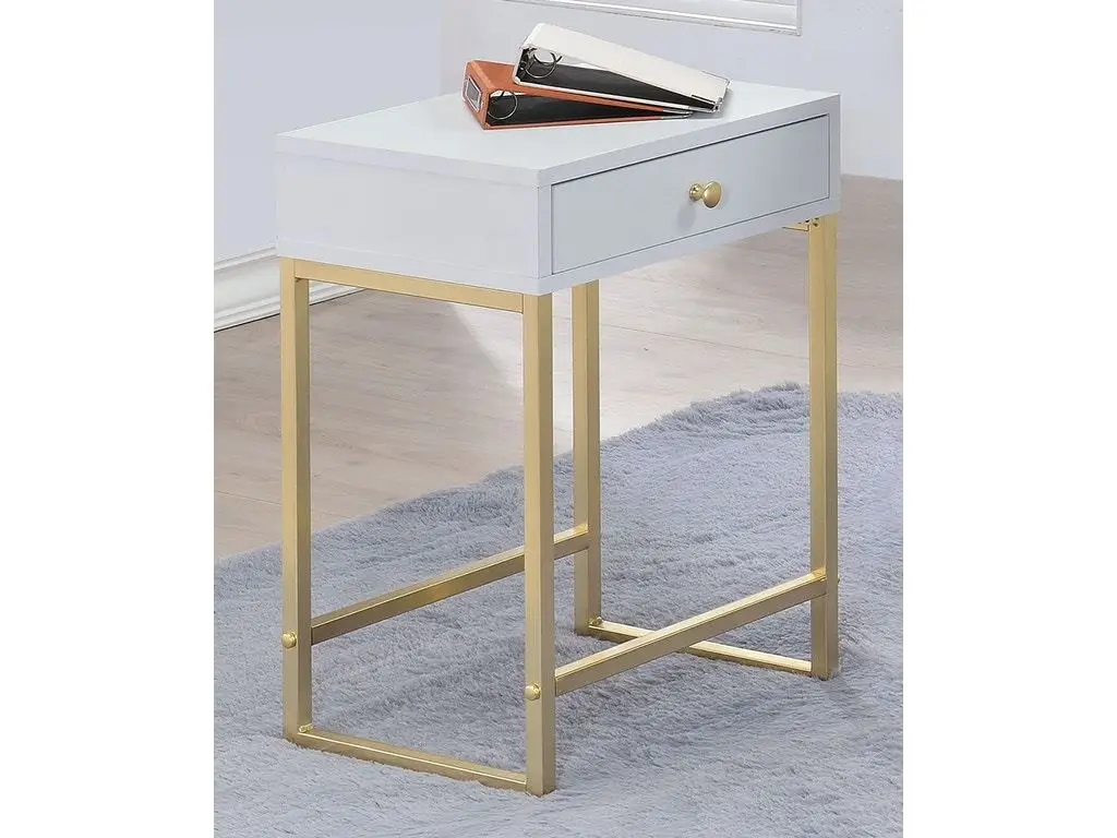 Elegant White and Brass ACME Coleen Side Table with Modern Design, Perfect for Stylish Home Decor - 82298
Elegant White and Brass ACME Coleen Side Table with Modern Design, Perfect for Stylish Home Decor - 82298