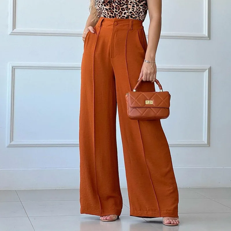 Spring/Summer Women Thin Pants Solid Loose Pleated Wide Leg Relaxed Elastic Waist Trousers Elegant Pantalones Y2k Feminina
Spring/Summer Women Thin Pants Solid Loose Pleated Wide Leg Relaxed Elastic Waist Trousers Elegant Pantalones Y2k Feminina