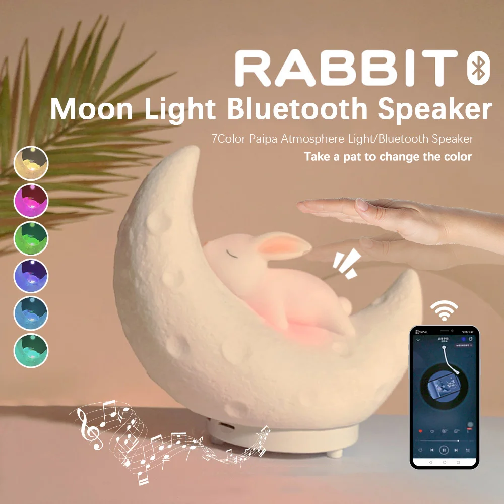 Bluetooth Music Rabbit Moon Speaker Led Lights Rgb Atmosphere Light Silicone Neon Night Light Room Decor Decoration Bedroom Lamp
Bluetooth Music Rabbit Moon Speaker Led Lights Rgb Atmosphere Light Silicone Neon Night Light Room Decor Decoration Bedroom Lamp