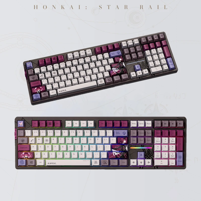 108 Keys New Sweet Kafka Backlit Mechanical Keyboard Anime Keyboard Set Cartoon Crystal Shaft Long Battery Life Game Accessories
108 Keys New Sweet Kafka Backlit Mechanical Keyboard Anime Keyboard Set Cartoon Crystal Shaft Long Battery Life Game Accessories