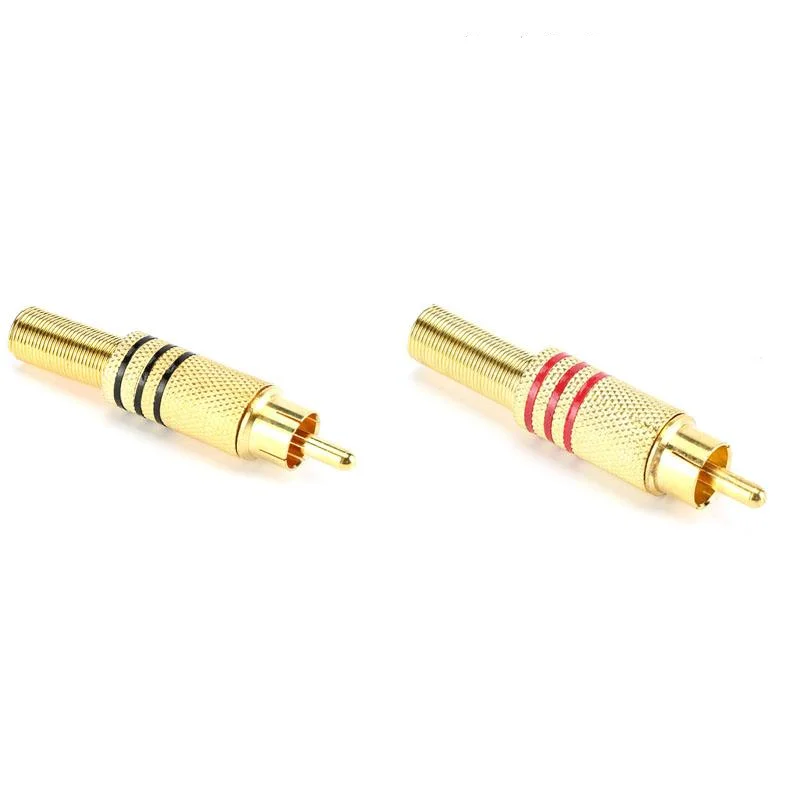 Audio Male Socket Red Black Gold Nickel Plated RCA Plug With Metal Spring Cable Protector Connector
Audio Male Socket Red Black Gold Nickel Plated RCA Plug With Metal Spring Cable Protector Connector