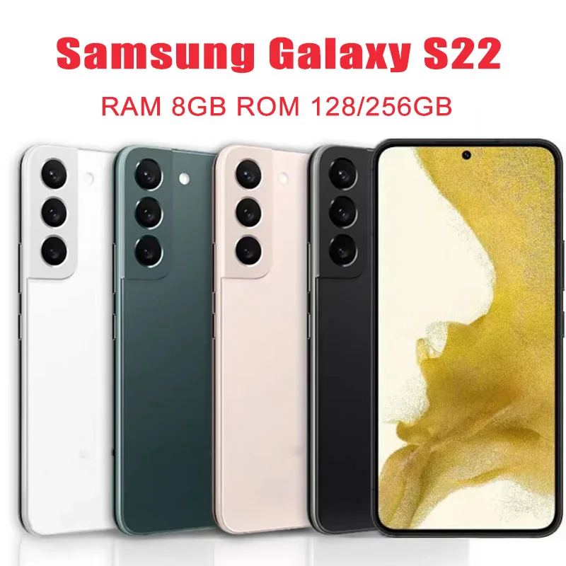

Unlocked Samsung Galaxy S22 5G S901U1 6.1" ROM 128/256GB RAM 8GB Snapdragon Cell Phone NFC Octa Core Original Android Smartphone