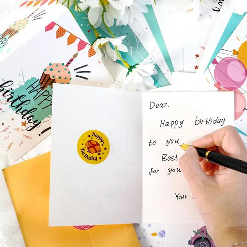 24 Pack Birthday Greeting Cards With Stickers Blank Inside Happy Birthday Thank You DIY Decoration Blank Folding Message Card
24 Pack Birthday Greeting Cards With Stickers Blank Inside Happy Birthday Thank You DIY Decoration Blank Folding Message Card