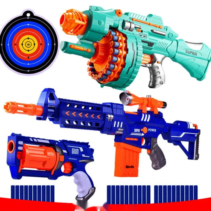 

Electric Nerfed Gun Toys Automatic M416 Soft Bullet Gun Toys Continuous Shooting Gatling Explosion Nerfed BB Guns Kids Gifts