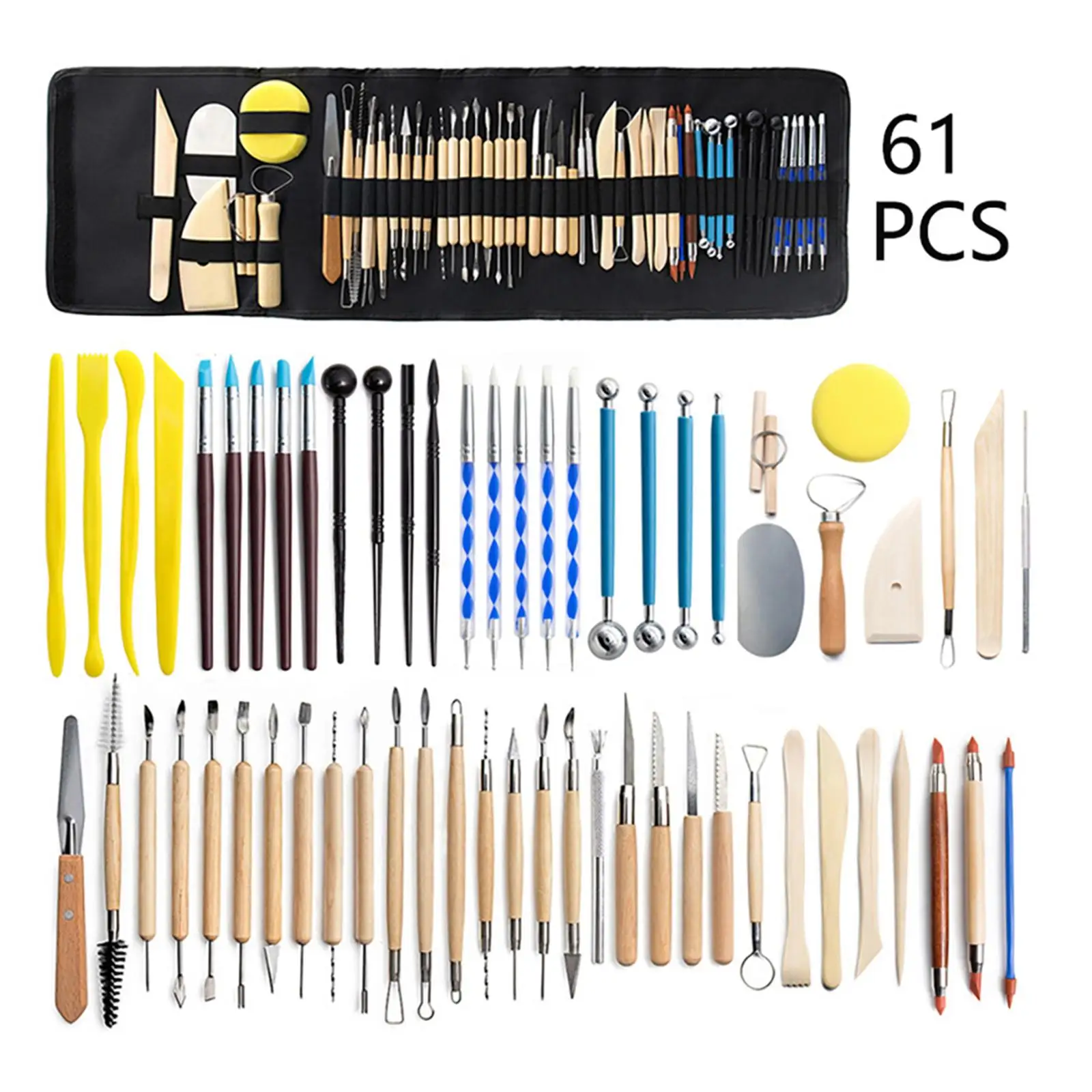 

61Pcs Polymer Clay Tools Set for Kids Adults for Beginners Ceramics Clay Tools for Baking Molding Dotting Pottery Craft Modeling