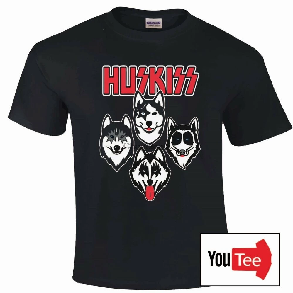 Качественная футболка Huskiss в стиле поцелуй каменная тяжелый металл собака