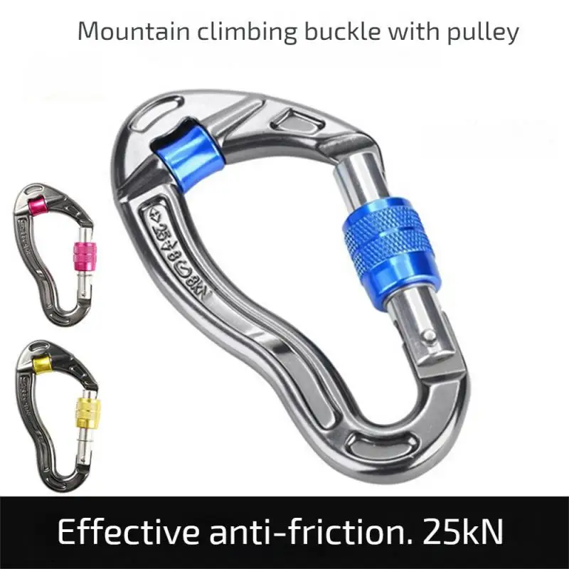 

Screwgate Rock Climbing Mountaineering Carabiner Buckle with Pulley Wheel for Tree Carving Arborist Rigging Rappelling Rescue