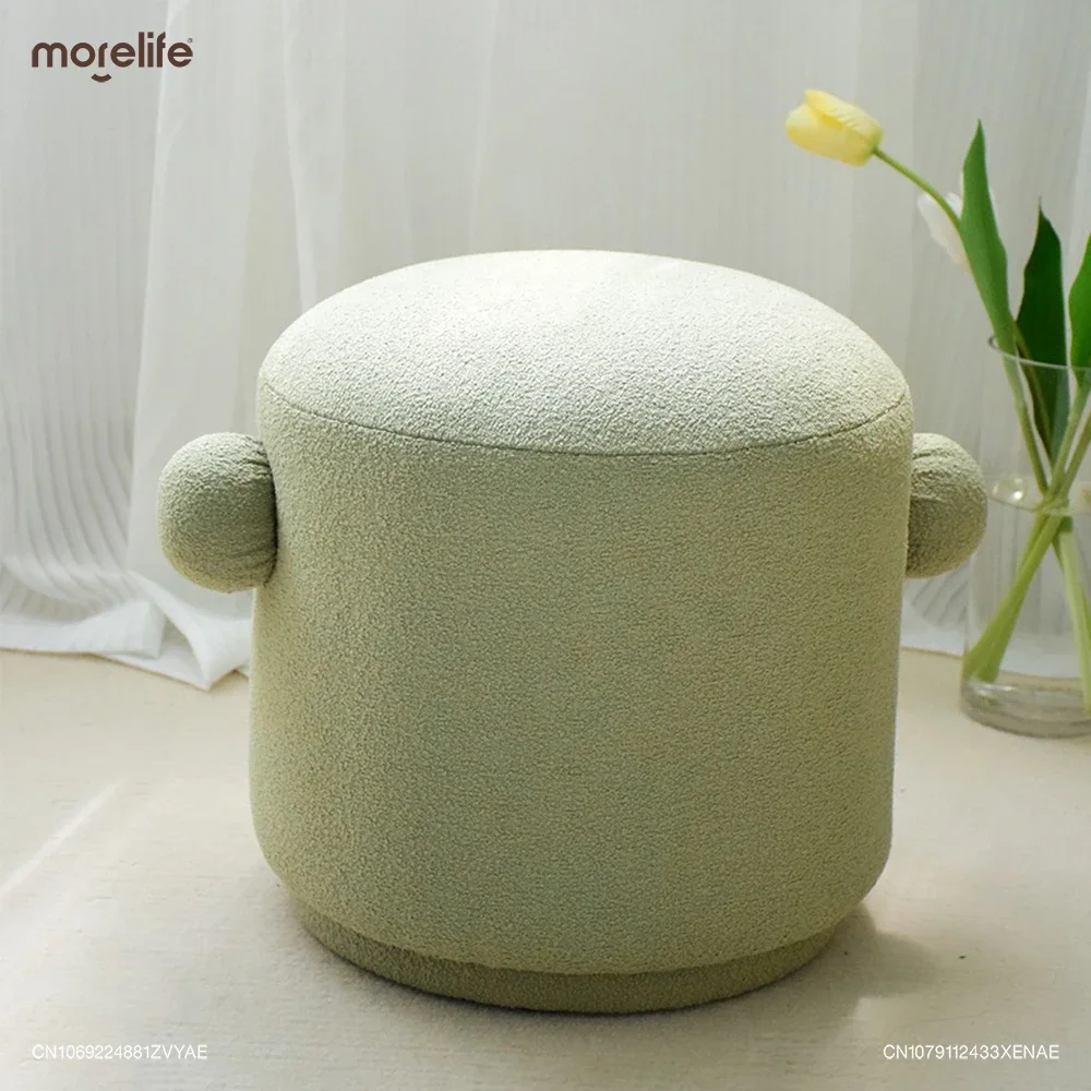 

Advanced Matcha Green Round Shoe Changing Stools Small Short Stool Living Room Household Footrest Bench Dressing Chair Furniture