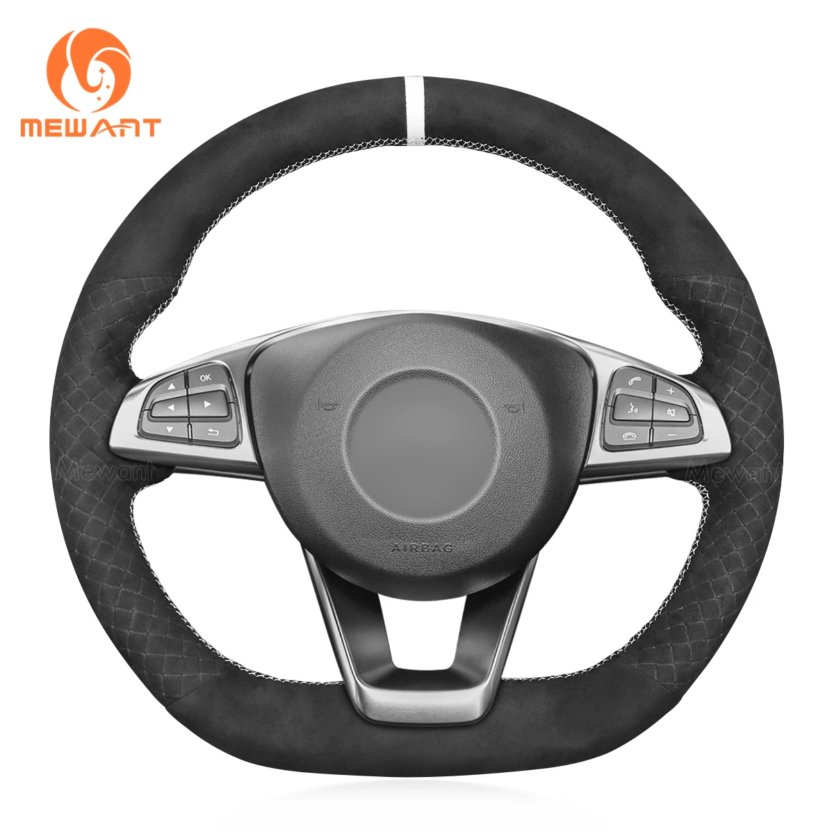 MEWANT Black Alcantara Car Steering Wheel Covers Wrap for Mercedes Benz W176 W246 W205 C117 R231 R172 C253 AMG C43 GLA 45 X156
MEWANT Black Alcantara Car Steering Wheel Covers Wrap for Mercedes Benz W176 W246 W205 C117 R231 R172 C253 AMG C43 GLA 45 X156