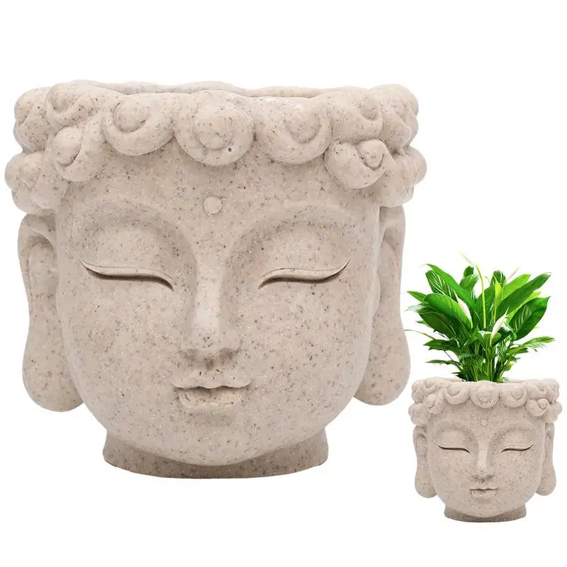 

Buddha Head Plant Pot Buddha Succulent Planter Pot Reusable Plants Container Holder for Succulents and Small Potted Plants