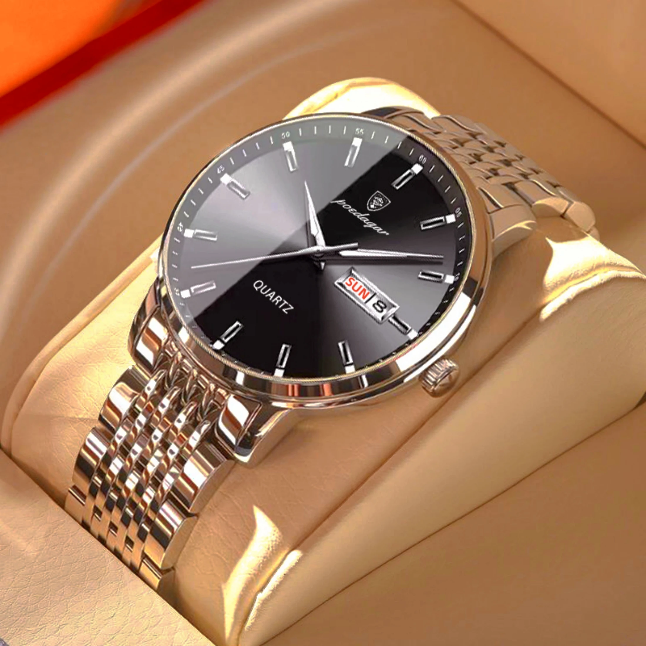 

High Quality Top Brand Relogio Masculino Men Quartz Watches Fashion Calendar Stainless Steel Watch For Men Montre Homme 832