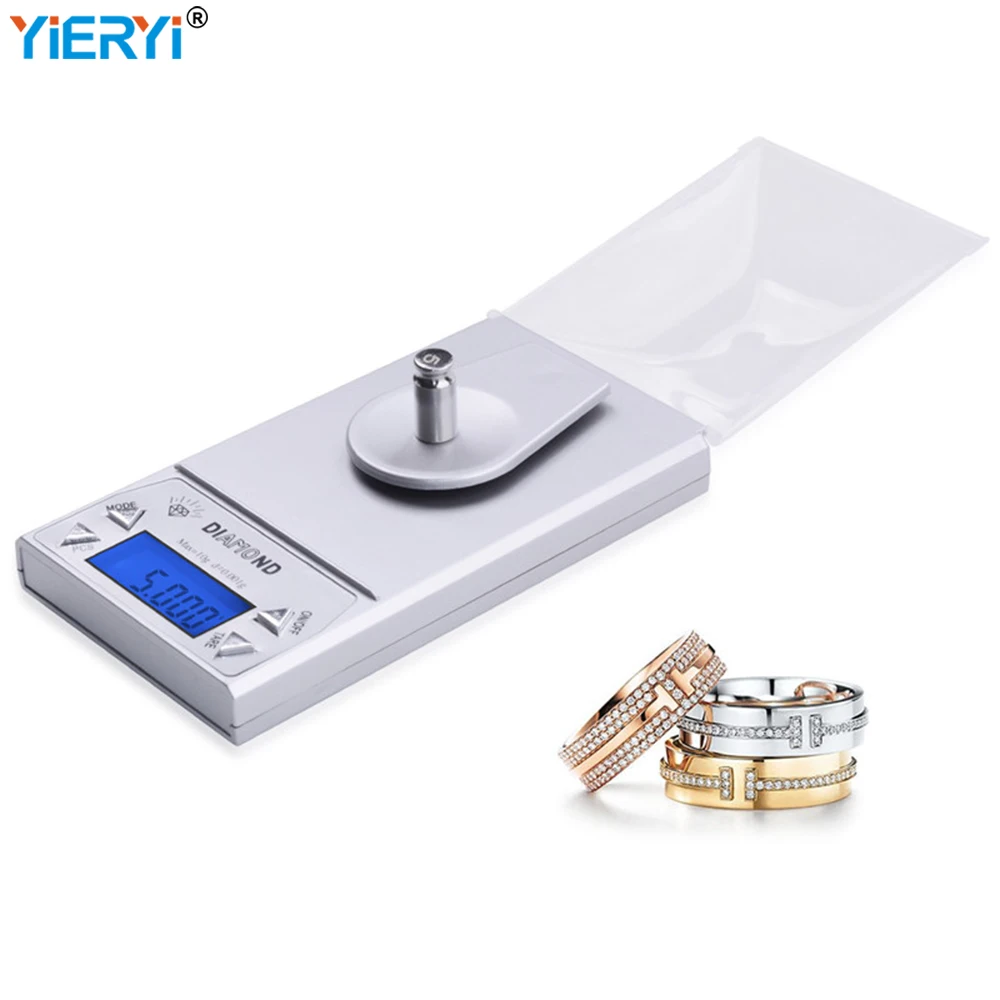 

10g/0.001g Jewelry Diamond Scale LCD Digital High Precision Milligram Pocket Waage Mini Electronic Scales Gem Lab Medical Weight