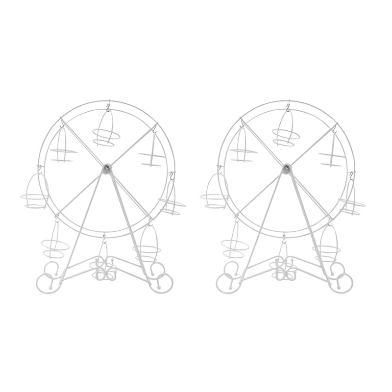 

2X Party Rotatable Pastry Cupcake Holder 8 Cups Supplies Cake Stand Ferris Wheel Kitchen Home