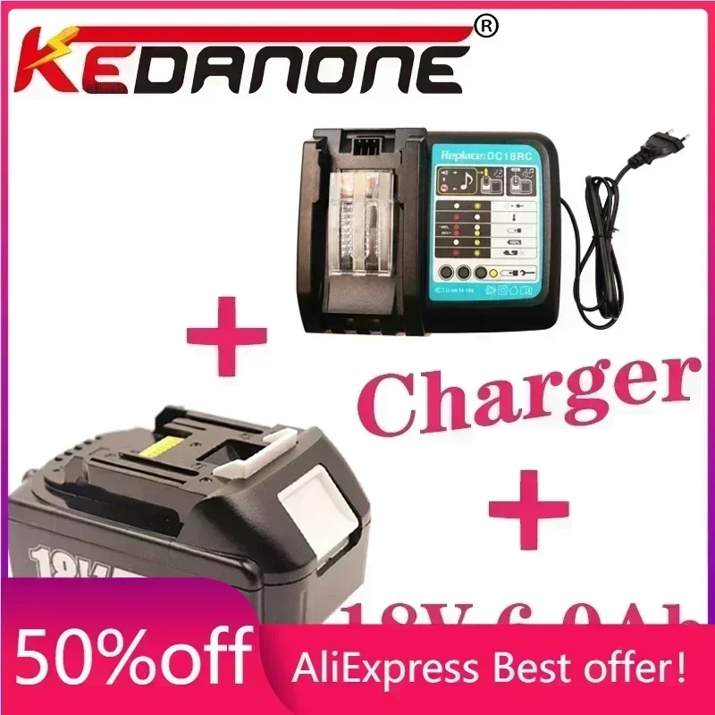 BL1860 Rechargeable Battery 18 V 6000mAh Lithium ion for Makita 18v Battery BL1840 BL1850 BL1830 BL1860B LXT 400+charger
BL1860 Rechargeable Battery 18 V 6000mAh Lithium ion for Makita 18v Battery BL1840 BL1850 BL1830 BL1860B LXT 400+charger