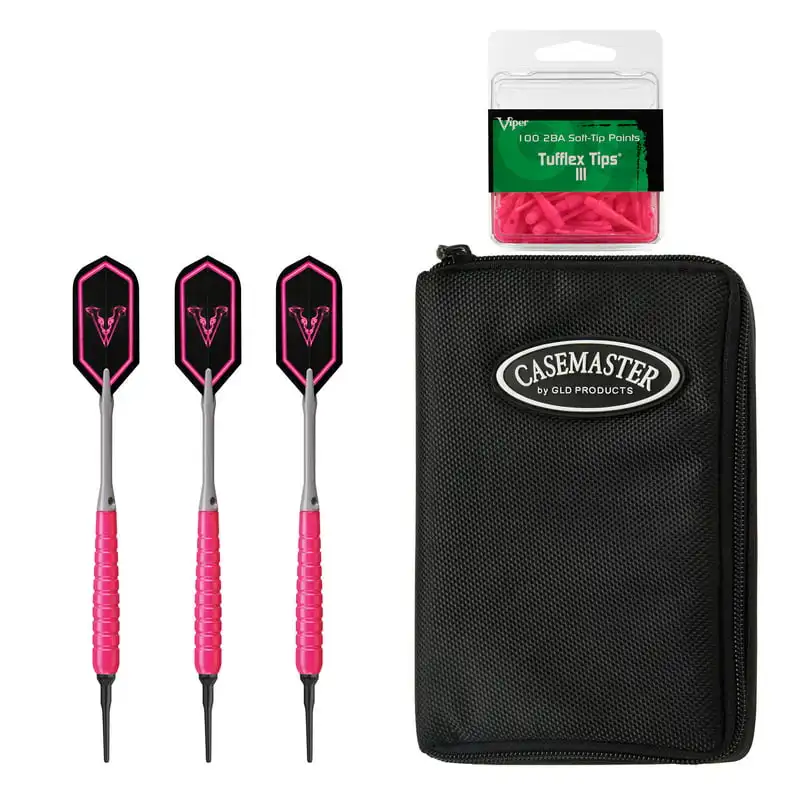V Glo мягкий наконечник 18gm розовый, Casemaster Выберите нейлон чехол, и 2BA Tufflex Tips III-розовый 100ct. Коробка
V Glo мягкий наконечник 18gm розовый, Casemaster Выберите нейлон чехол, и 2BA Tufflex Tips III-розовый 100ct. Коробка