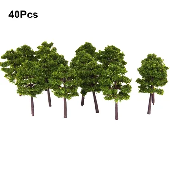 N 게이지 철도 빌딩 풍경 레이아웃 7.5cm 녹색 기차 철도 아키텍처 DIY 공예에 대 한 40pcs 딥 그린 모델 트리