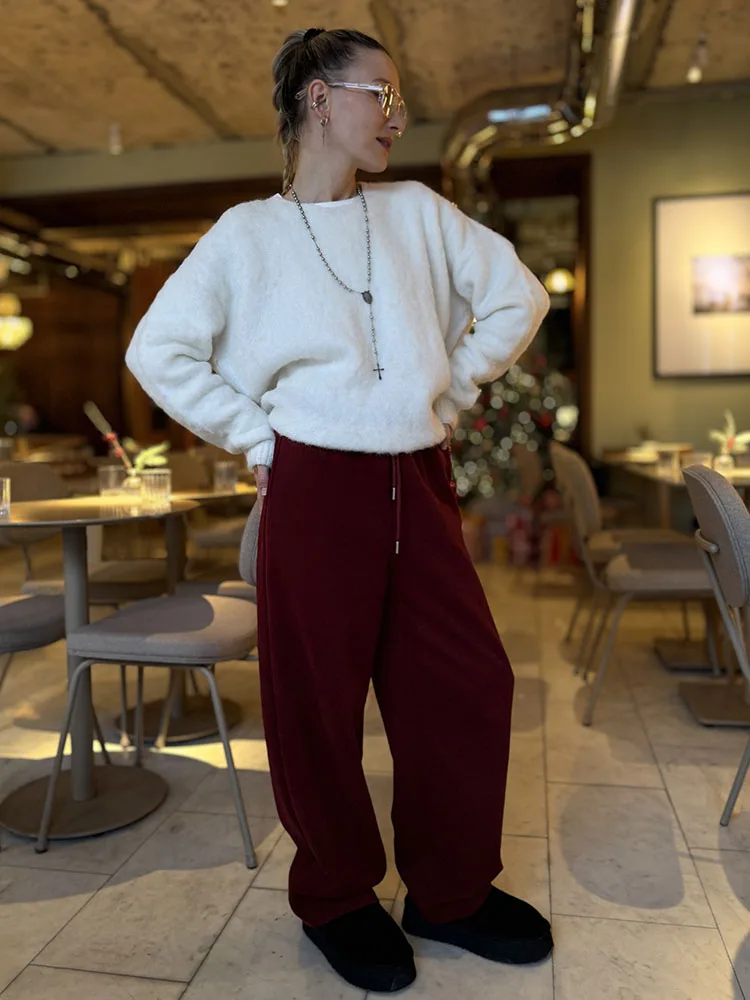 بنطلون رياضي نسائي من ستريمجيرل بلون أزرق ربيعي، واسع الساق وفضفاض مع حبل ربط، بنطلون قطني أحمر فضفاض للنساء بخصر عالٍ بنطلون رياضي نسائي من ستريمجيرل بلون أزرق ربيعي، واسع الساق وفضفاض مع حبل ربط، بنطلون قطني أحمر فضفاض للنساء بخصر عالٍ