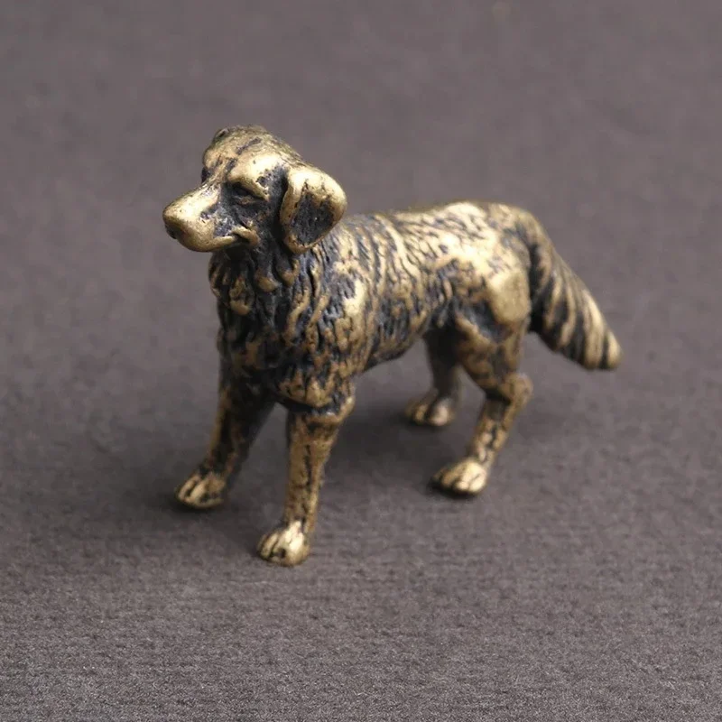 

Antique Copper Hound Figurines Miniatures Desktop Ornaments Zodiac Animal Dog Small Statue Tea Pet Home Decorations Puppy Crafts