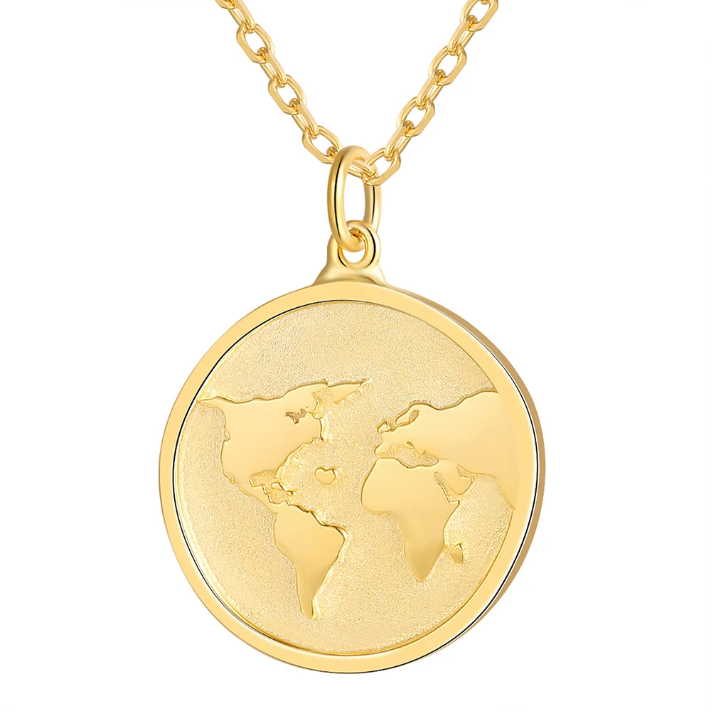 925 Sterling Silver 18k Gold Color Earth Map Necklace Circle Dainty Vintage Map Pendant Jewelry Birthday Gift for Women Friends
925 Sterling Silver 18k Gold Color Earth Map Necklace Circle Dainty Vintage Map Pendant Jewelry Birthday Gift for Women Friends
