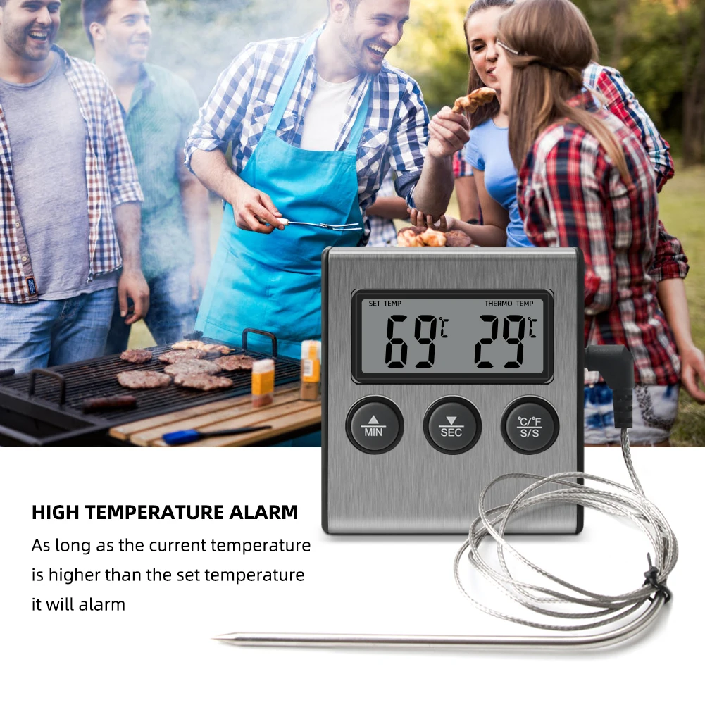 With Timer Function/With Probe Kitchen Food Thermometer Detection Kitchen Cooking Temperature Alarm Oven Meat Barbecue
With Timer Function/With Probe Kitchen Food Thermometer Detection Kitchen Cooking Temperature Alarm Oven Meat Barbecue