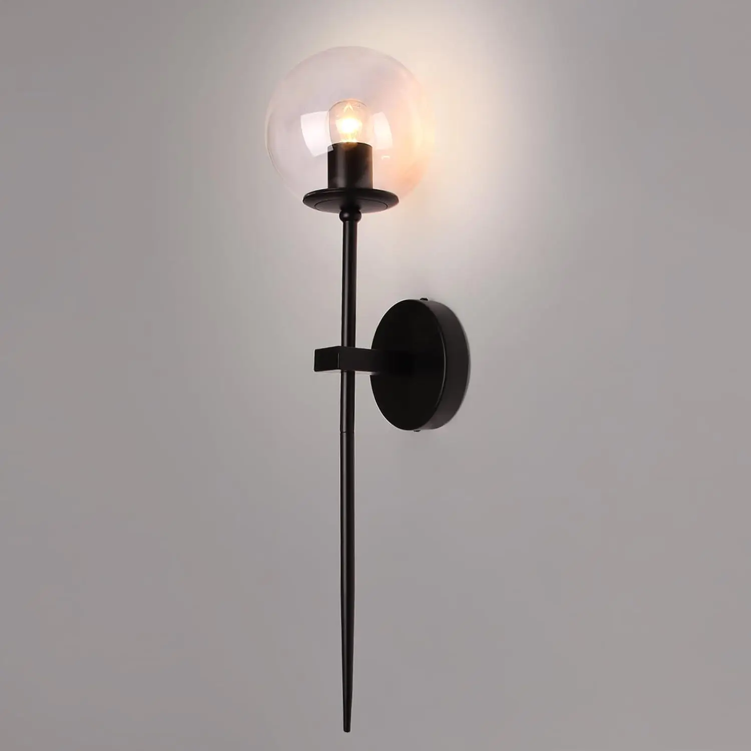 Mid Century Black Mounted Sconces with Long Arm, Bedside Lamp Modern Clear Glass Light Fixture for Bedroom Hallway Living Roo
Mid Century Black Mounted Sconces with Long Arm, Bedside Lamp Modern Clear Glass Light Fixture for Bedroom Hallway Living Roo