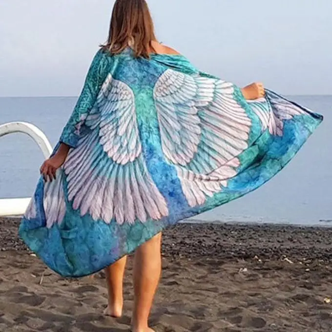 TEELYNN Boho Wing Printing Bikini Cover-ups Long Sleeve Chiffon Loose Dress Summer Blouse Women Beach Wear Swimsuit Vestidos
TEELYNN Boho Wing Printing Bikini Cover-ups Long Sleeve Chiffon Loose Dress Summer Blouse Women Beach Wear Swimsuit Vestidos