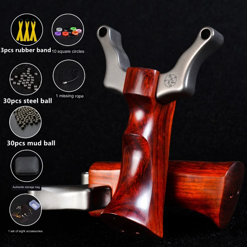 High Quality Tc21 Titanium Alloy Slingshot Catapult Patch Wooden Handle Outdoor High Precise Hunting Shooting Sligshot Set
High Quality Tc21 Titanium Alloy Slingshot Catapult Patch Wooden Handle Outdoor High Precise Hunting Shooting Sligshot Set