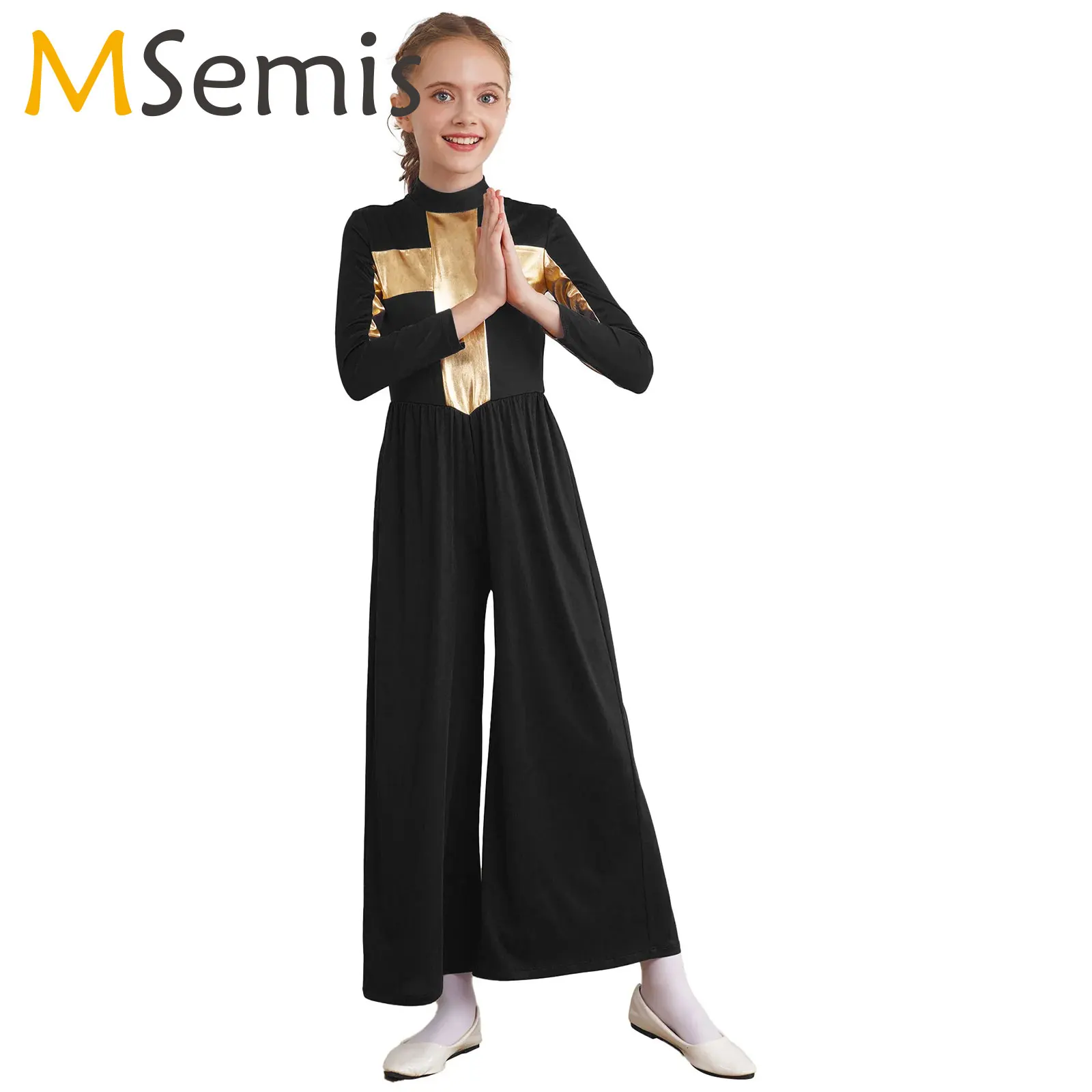 Kid Girl Praise Dancewear Jumpsuit Metallic Color Wide-Leg Bodysuit Celebration Spirit Praise Liturgical Gymnastics Performance
Kid Girl Praise Dancewear Jumpsuit Metallic Color Wide-Leg Bodysuit Celebration Spirit Praise Liturgical Gymnastics Performance