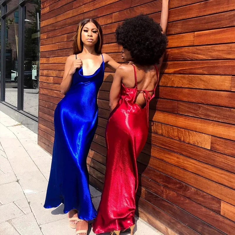 Solid Color Camisole Sleeveless Backless Slim Fit Sexy Long Dress 2022 Spring/Summer Women's Elegant Street Party Wear Simple
Solid Color Camisole Sleeveless Backless Slim Fit Sexy Long Dress 2022 Spring/Summer Women's Elegant Street Party Wear Simple