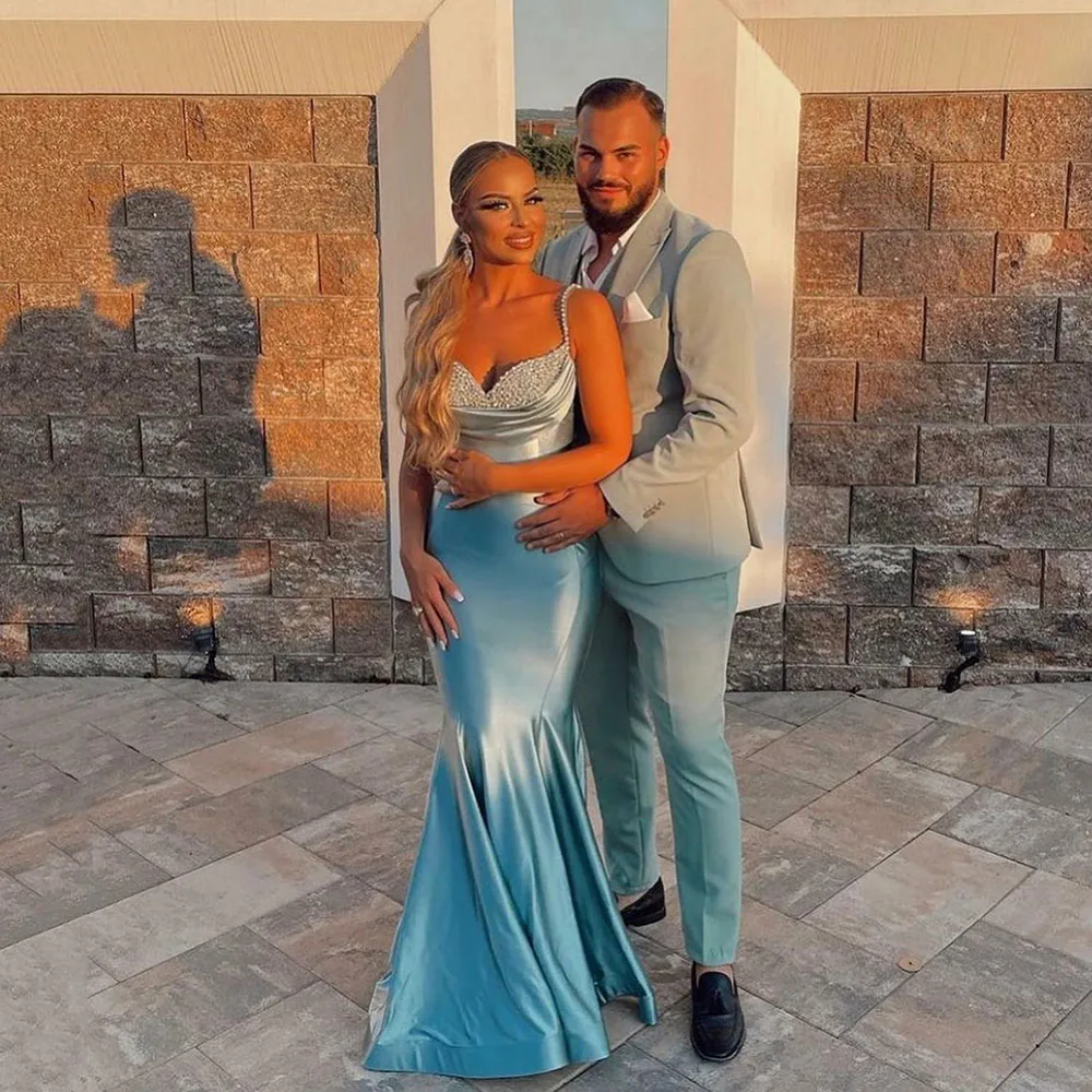 Msikoods Mermaid Prom Dresses Spaghetti Strap Beads Evening Dress Saudi Arabia Party Gown Glossy Satin Formal Dress
Msikoods Mermaid Prom Dresses Spaghetti Strap Beads Evening Dress Saudi Arabia Party Gown Glossy Satin Formal Dress