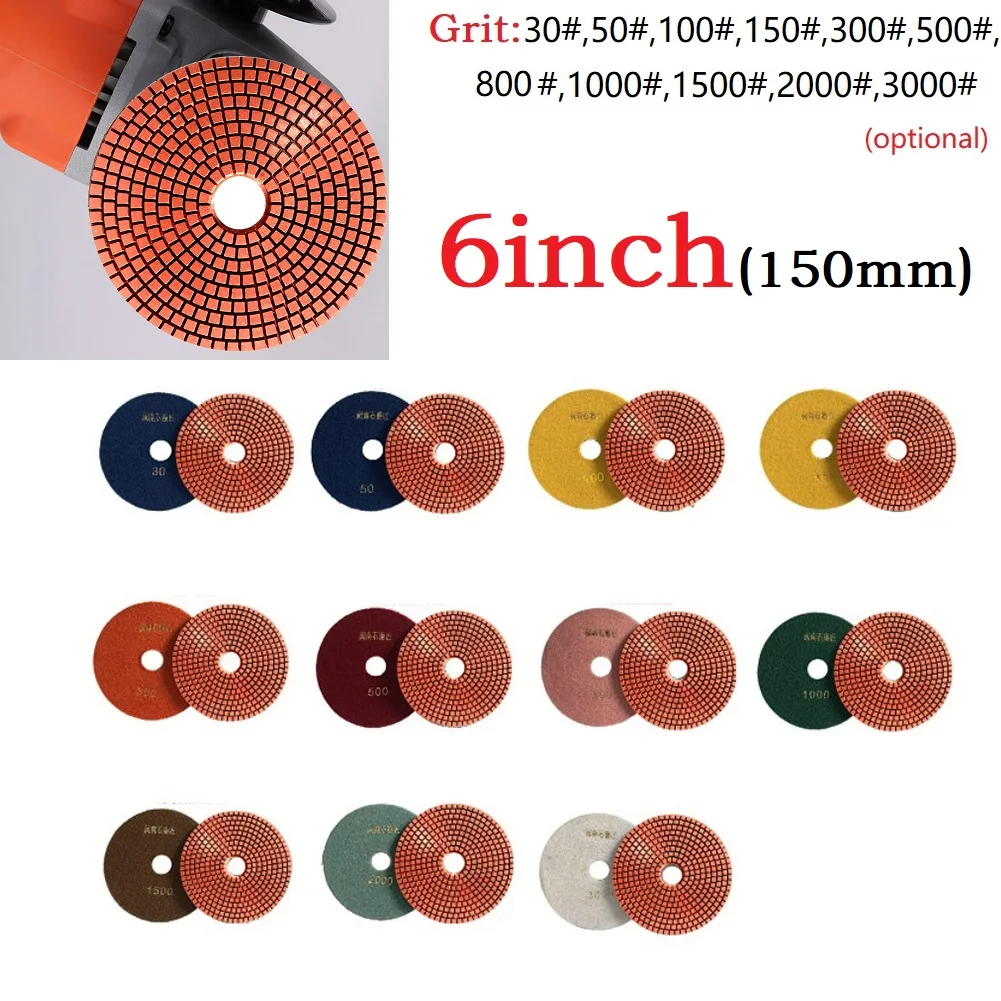 1pc Polishing Pad 30#-3000# Optional Grit 3mm 150mm Diameter Diamond Resin Powder Transition Tool Concrete Floor
1pc Polishing Pad 30#-3000# Optional Grit 3mm 150mm Diameter Diamond Resin Powder Transition Tool Concrete Floor