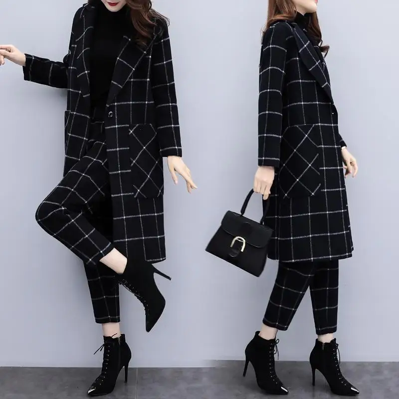 Women's Plaid Woolen Cropped Trousers, Casual Fashion, Plus Size, Autumn, Winter, New, 2 Pcs
Women's Plaid Woolen Cropped Trousers, Casual Fashion, Plus Size, Autumn, Winter, New, 2 Pcs
