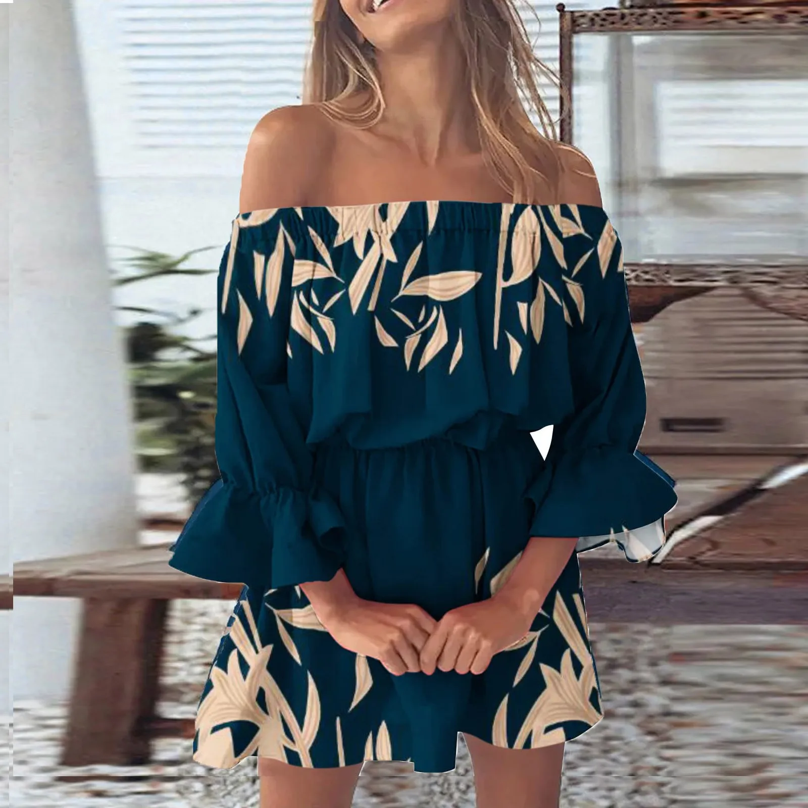 Ladies Dress Casual Sexy One Shoulder Mid Waist vintage Printed Ruffle Sleeve A-Line dresses female beach party vestidos
Ladies Dress Casual Sexy One Shoulder Mid Waist vintage Printed Ruffle Sleeve A-Line dresses female beach party vestidos