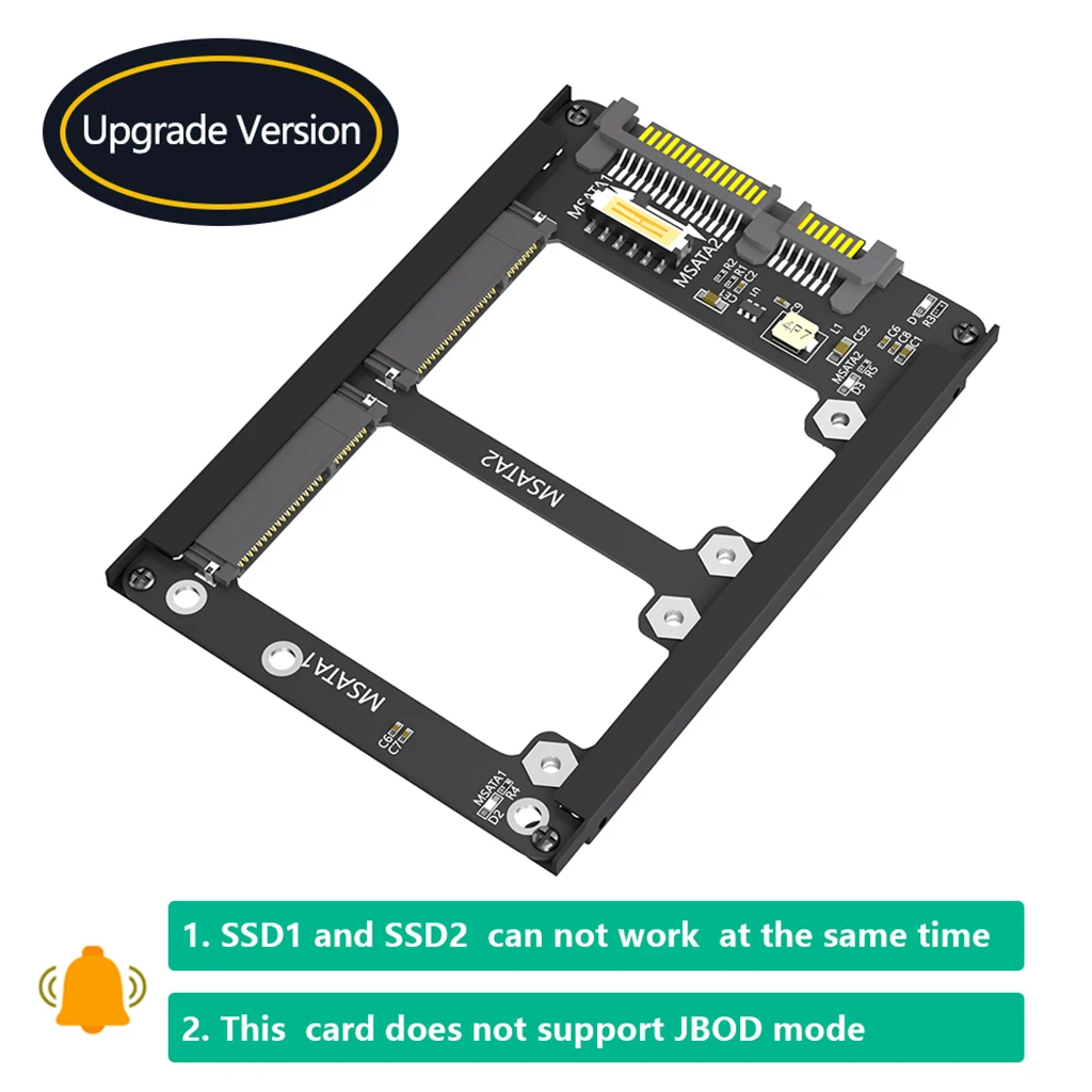 XT-XINTE Dual Msata SSD to 2.5" SATA3 SATA III Adapter Card Converter Card Support Only full- size mSata SSD
XT-XINTE Dual Msata SSD to 2.5" SATA3 SATA III Adapter Card Converter Card Support Only full- size mSata SSD
