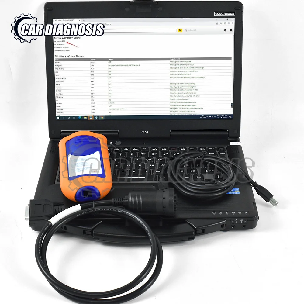 

EDL V2 Diagnostic tool EDL V3 Electronic Data Link Truck Diagnostic Kit EDL V2 Driver diagnostic tool+CF53 Laptop