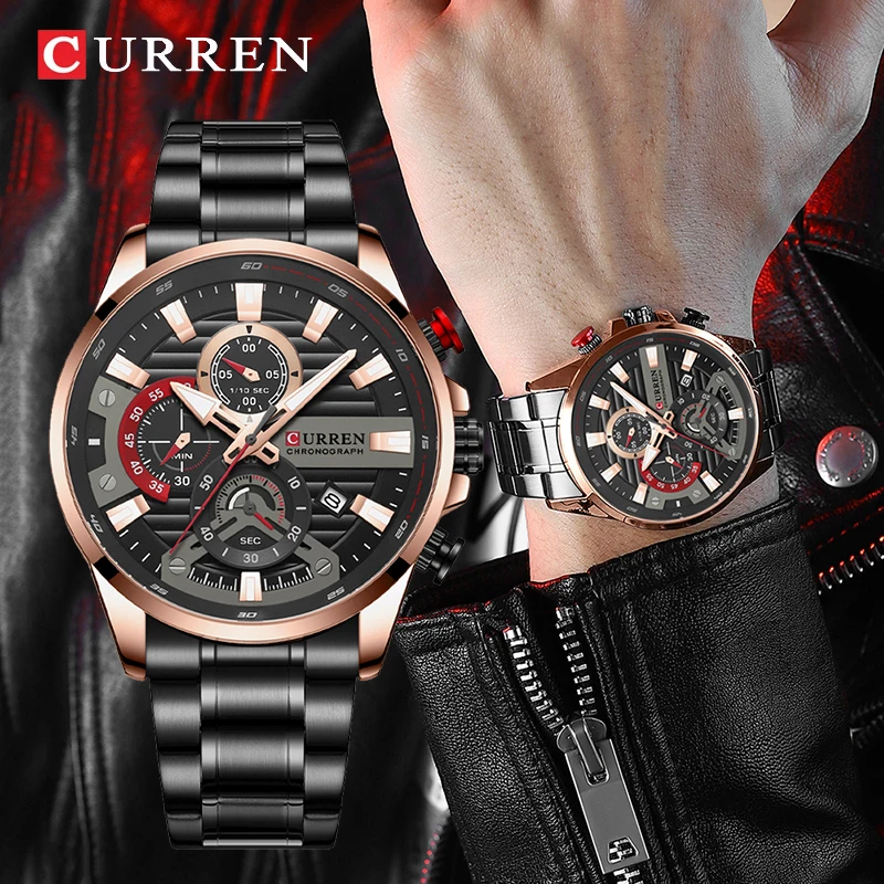 CURREN Multi Function Auto Date Chronograph Business Quartz Men Watch Fashion Sport Waterproof Luminous Pointer Male Wristwatch
CURREN Multi Function Auto Date Chronograph Business Quartz Men Watch Fashion Sport Waterproof Luminous Pointer Male Wristwatch
